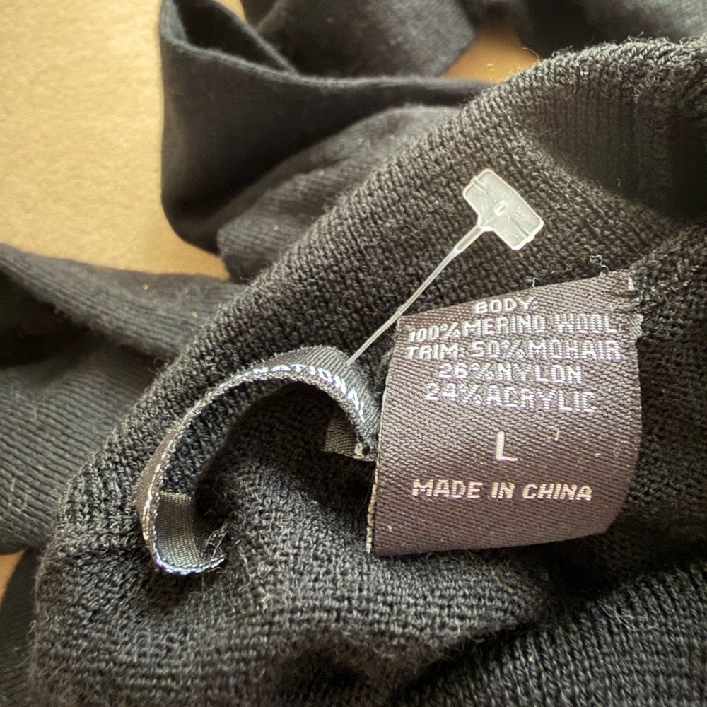 Moda International Black Ruffled Sweater - Picture 2 of 2